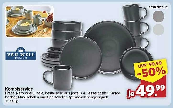 Kombiservice von Van Well - 16-teilig