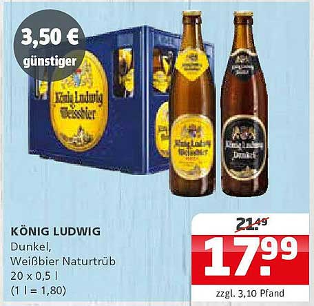 KÖNIG LUDWIG Dunkel, Weißbier Naturtrüb 20 x 0,5 l