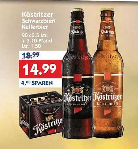 Köstritzer Schwarzbier/Kellerbier 20 x 0,5 Ltr.