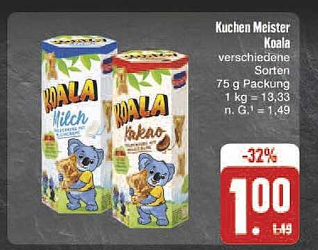 Kuchen Meister Koala - verschiedene Sorten