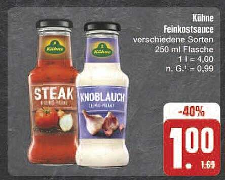 Kühne Feinkostsauce verschiedene Sorten 250 ml Flasche