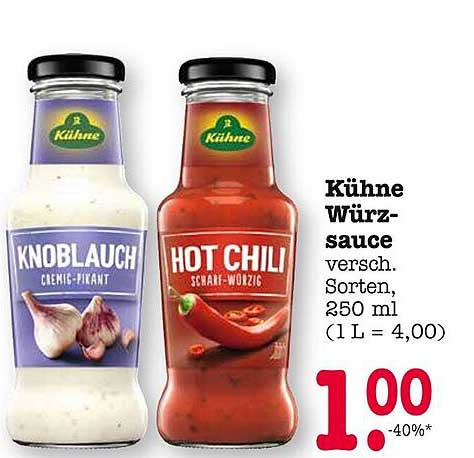 Kühne Würzsauce - Knoblauch und Hot Chili, 250 ml