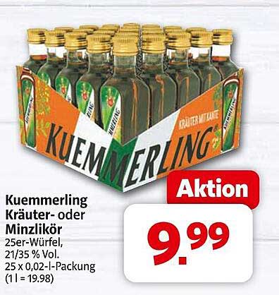 Kümmelring Kräuter- und Minzlikör 25er-Würfel, 21/35 % Vol.