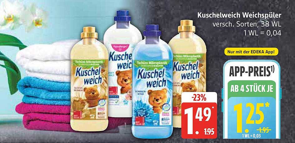 Kuschelweich Weichspüler, verschiedene Sorten, 38 WL