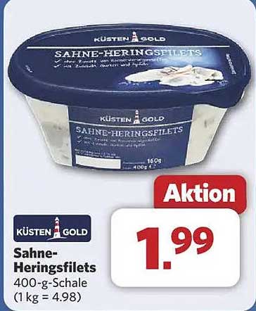 KÜSTEN GOLD Sahne-Heringsfilets 400-g-Schale