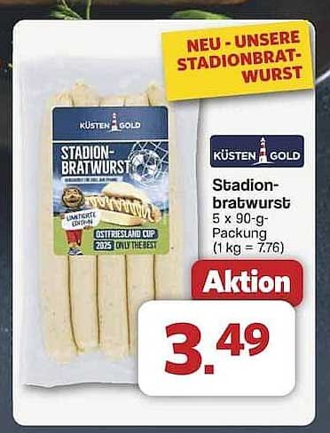 Küsten Gold Stadion-Bratwurst 5 x 90-g-Packung