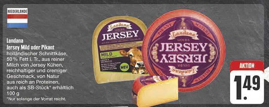 Landana Jersey Mild oder Pikant - Holländischer Schnittkäse