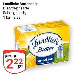 Landliebe Butter oder Die Streichzarte 250 g
