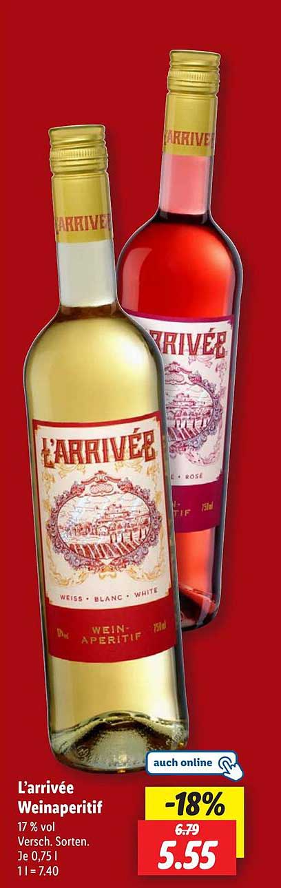 L'arrivé Weinaperitif - Verschiedene Sorten