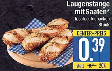 Laugenstange mit Saaten* frisch aufgebacken Stück