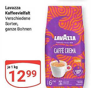 Lavazza Kaffeevielfalt - Caffè Crema, verschiedene Sorten, ganze Bohnen