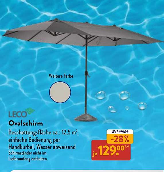 LECO Ovalschild mit großer Beschattungsfläche