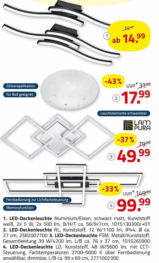 LED-Deckenleuchte Aluminium/Eisen, schwarz matt, Kunstoff, 2x 5 W, 2x 500 lm