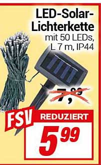 LED-Solar-Lichterkette mit 50 LEDs, L 7 m, IP44