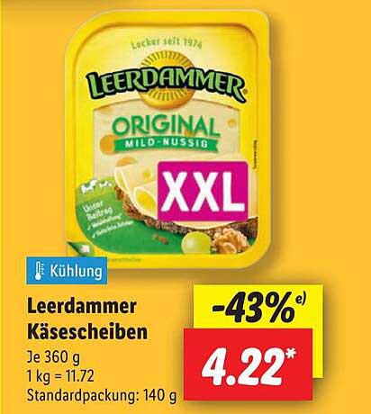 Leerdammer Käse Scheiben XXL - Original Mild-Nussig
