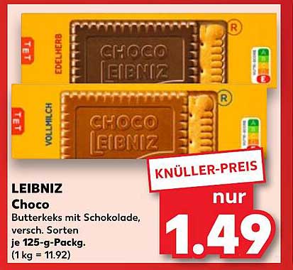 LEIBNIZ Choco Butterkekse mit Schokolade, verschiedene Sorten 125-g-Packung