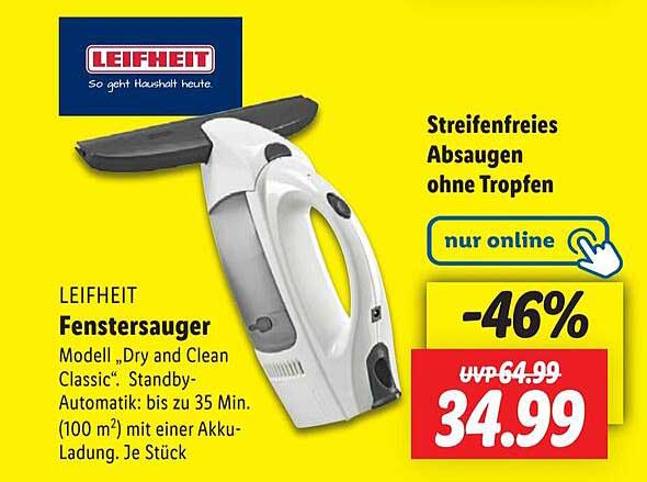 LEIFHEIT Fenstersauger Modell „Dry and Clean Classic“