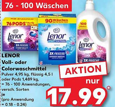 LENOR Voll- oder Colorwaschmittel 76 - 100 Wäschen