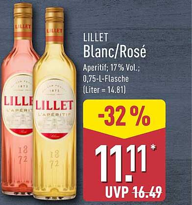 LILLET Blanc/Rosé Aperitif 0,75-L-Flasche