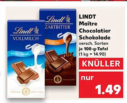 LINDT Maître Chocolatier Schokolade - nur 1,49 €