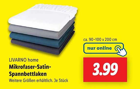 LIVARNO home Mikrofaser-Satin-Spannbettlaken