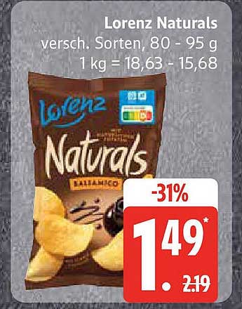 Lorenz Naturals - verschiedene Sorten, 80 - 95 g