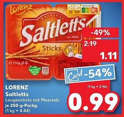 Lorenz Saltletts Laugensticks mit Meersalz 250 g Packung