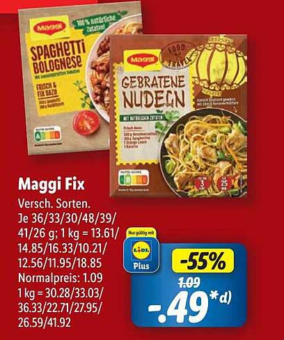Maggi Fix - Verschiedene Sorten