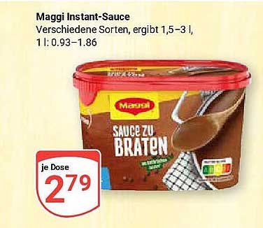 Maggi Instant-Sauce – verschiedene Sorten