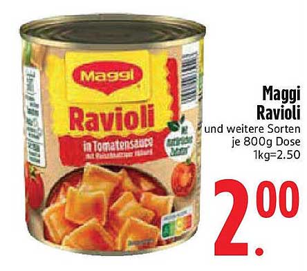 Maggi Ravioli in Tomatensauce – 800g Dose