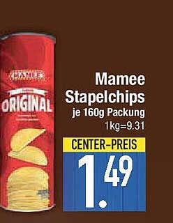 Mamee Stapelchips je 160g Packung
