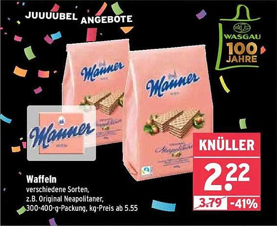 Manner Waffeln - verschiedene Sorten, z.B. Original Neapolitaner