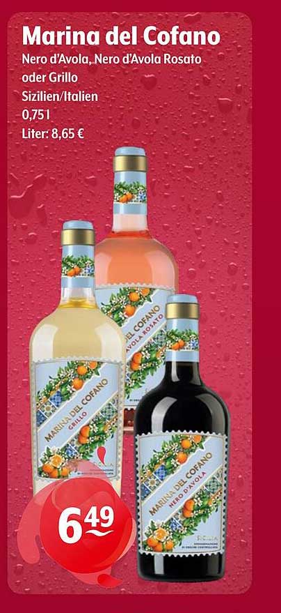 Marina del Cofano - Nero d'Avola, Nero d'Avola Rosato oder Grillo