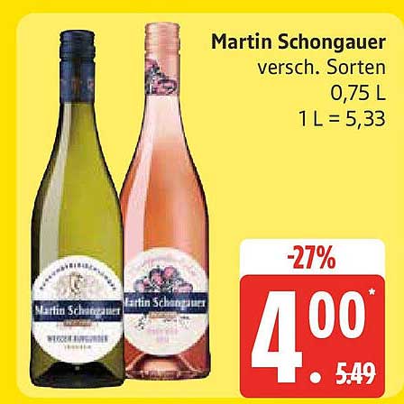 Martin Schongauer Wein - versch. Sorten 0,75 L