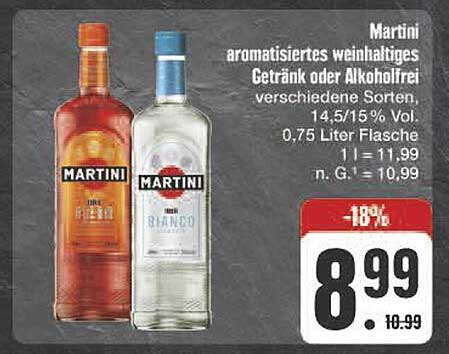 Martini aromatisiertes weinhaltiges Getränk oder alkoholfrei - 0,75 Liter