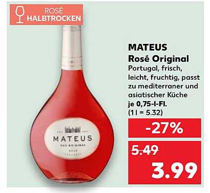 MATEUS Rosé Original 0,75 l