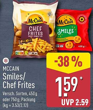 McCain Smiles/ Chef Frites 450g