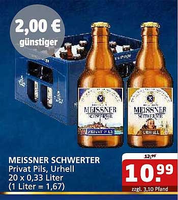 MEISSNER SCHWERTER Privat Pils, Urhell 20 x 0,33 Liter