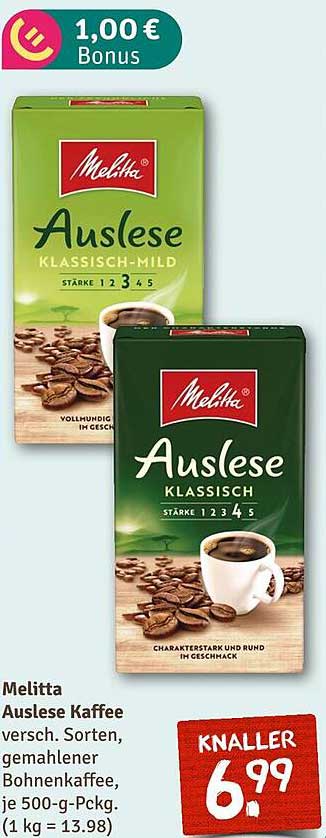 Melitta Auslese Kaffee - klassisch und mild, 500 g