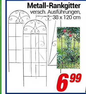 Metall-Rankgitter versch. Ausführungen, 38 x 120 cm