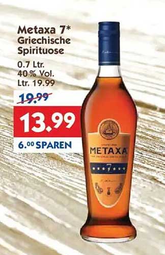 Metaxa 7* Griechische Spirituose 0.7 l