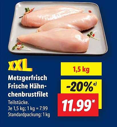 Metzgerfrisch Frische Hähnchenbrustfilet, 1,5 kg