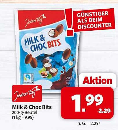 Milk & Choc Bits 200-g-Beutel