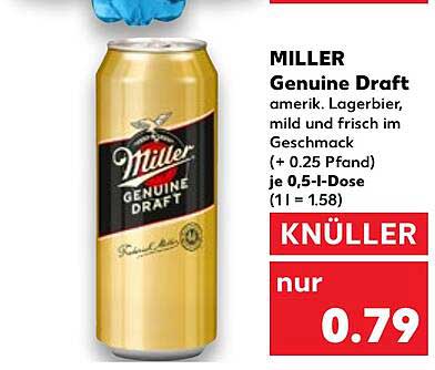 MILLER Genuine Draft amerikanisches Lagerbier - nur 0,79 €