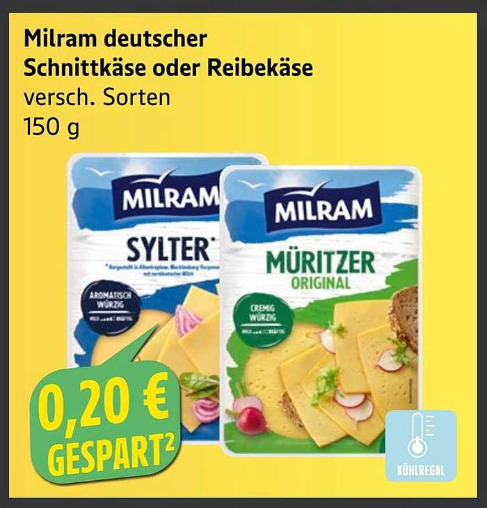 Milram deutscher Schnittkäse oder Reibekäse 150 g
