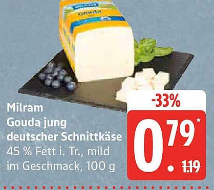 Milram Gouda jung deutscher Schnittkäse 100 g