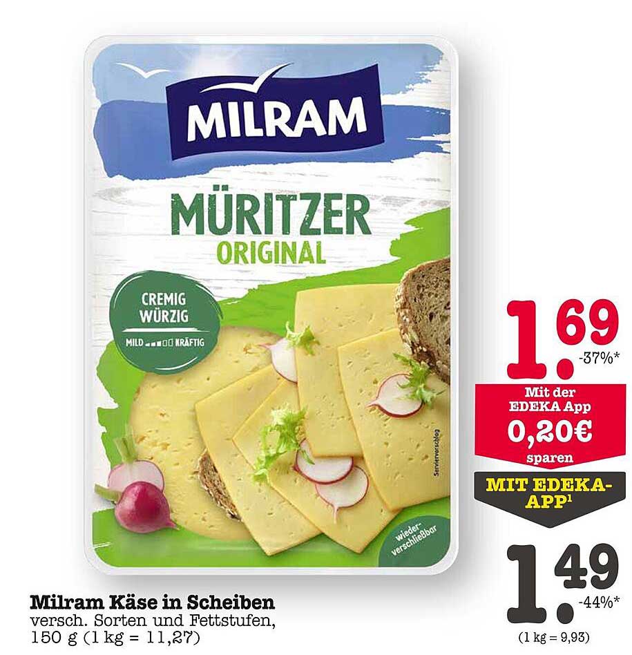 Milram Käse in Scheiben - MÜRITZER ORIGINAL (150 g)