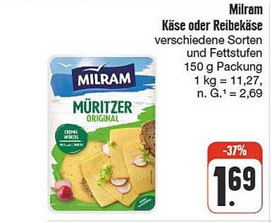 Milram Müritzer Original Käse oder Reibekäse 150 g