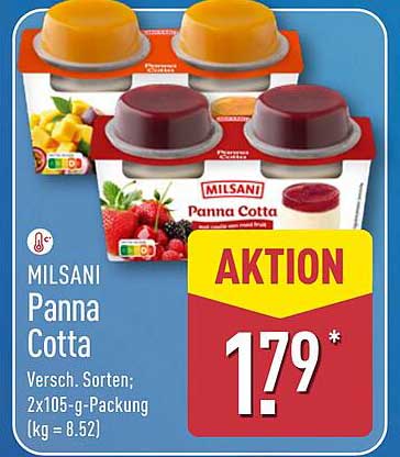 MILSANI Panna Cotta - Verschiedene Sorten; 2x105-g-Packung (kg = 8.52)