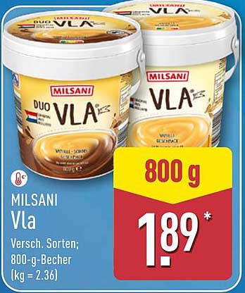 MILSANi Vla – Verschiedene Sorten; 800-g-Becher
